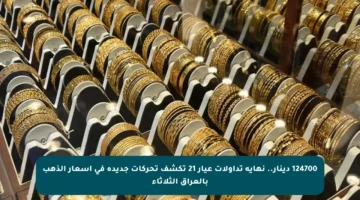 124700 دينار.. نهاية تداولات عيار 21 تكشف تحركات جديدة في أسعار الذهب بالعراق الثلاثاء
